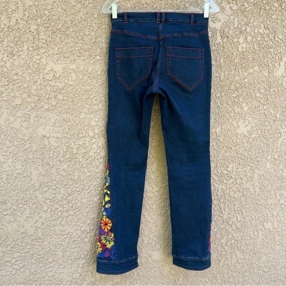 Aventures des Toiles Size 36 Embroidered Dark Jeans Bohemian Denims - Picture 2 of 15